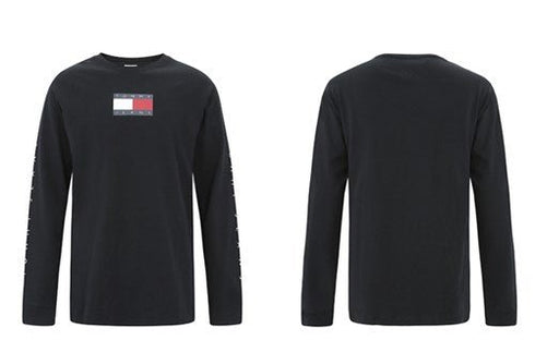 Tommy Jeans - flag tee חולצת שרוול ארוך טומי גינס בצבע שחור